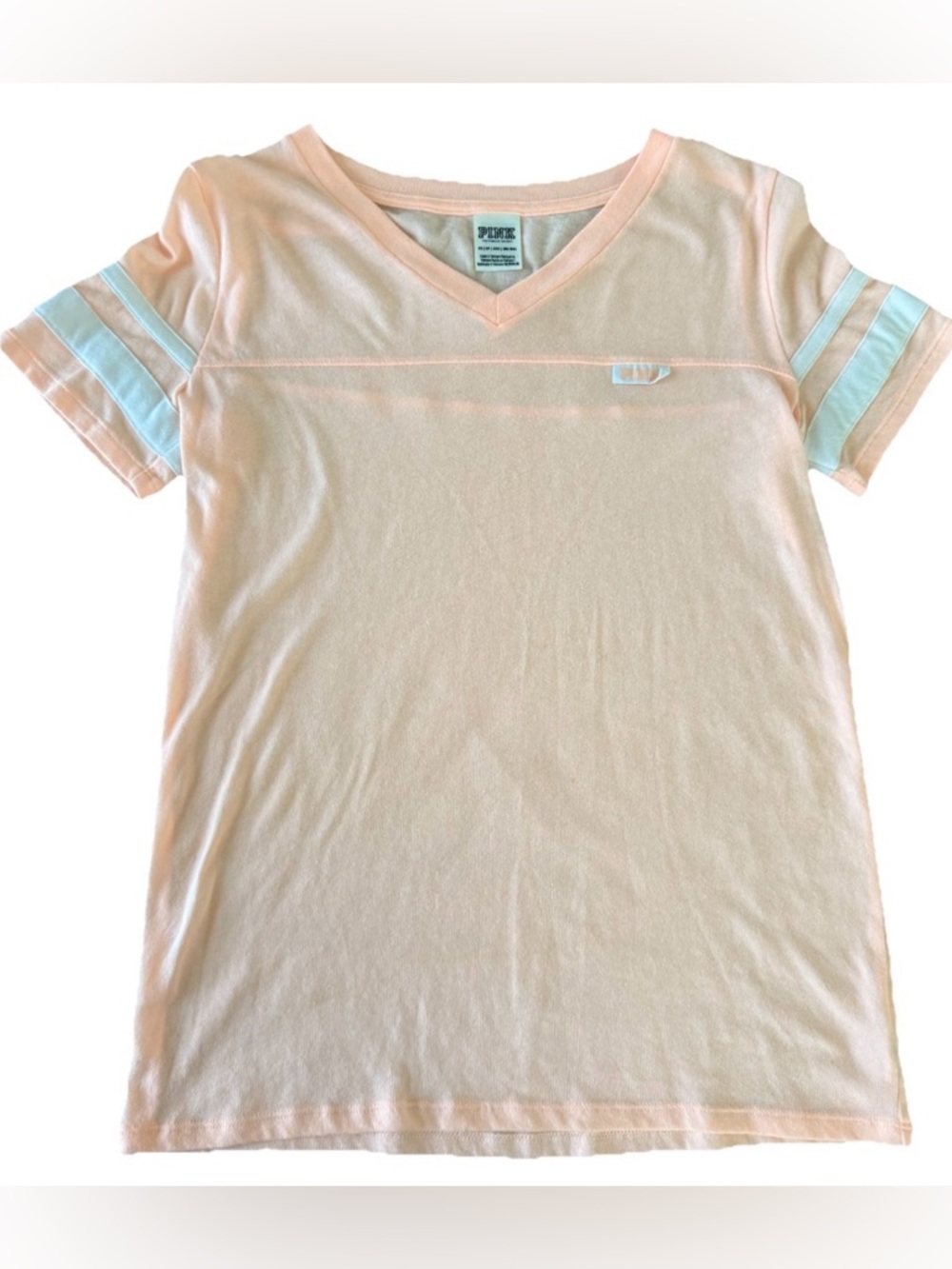 PINK Victoria's Secret Light Peach V-Neck Tee
